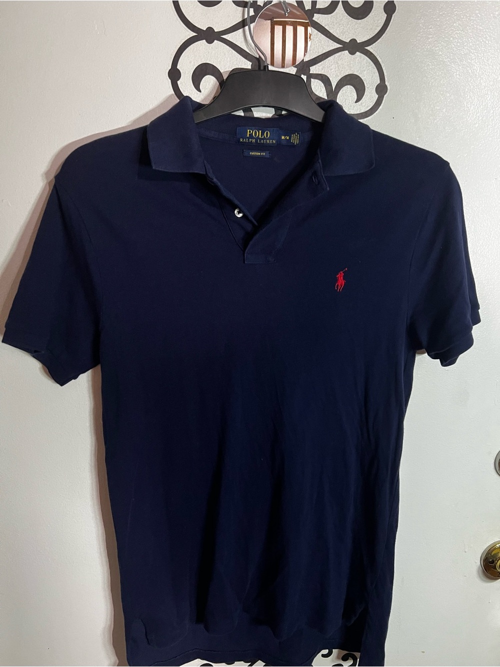 Ralph Lauren Navy Polo with Red Pony Embroidery